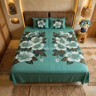 One Sets Rayon Bed Sheet Hand Painted Handmade in Bali